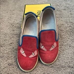 Fendi  Red Slip-On Shoes
